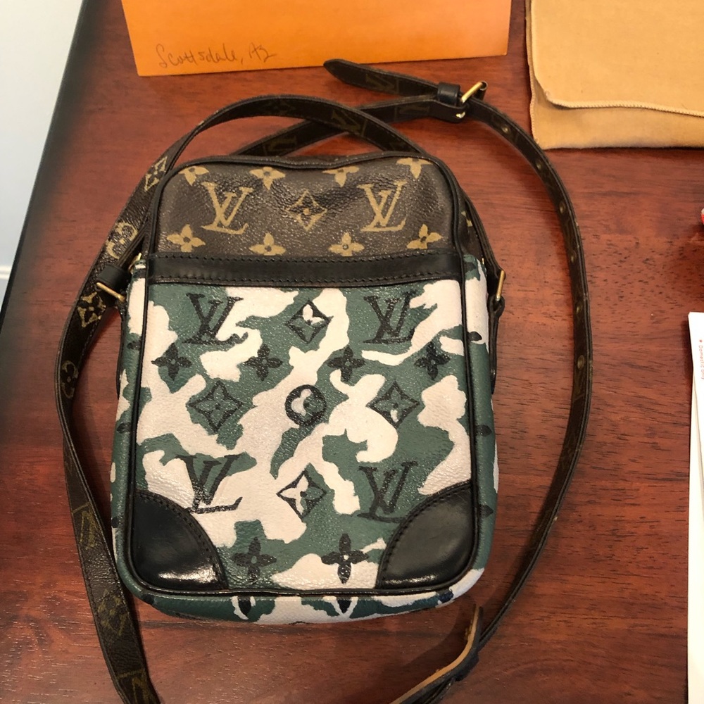 Louis Vuitton Danube custom painted camo